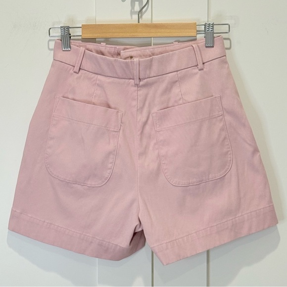 Spanx Supersmooth Stretch Twill Shorts Pink Small High Rise Preppy Chic Spring - Picture 4 of 11